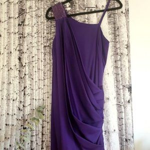 Aidan Mattox Draped Purple Dress